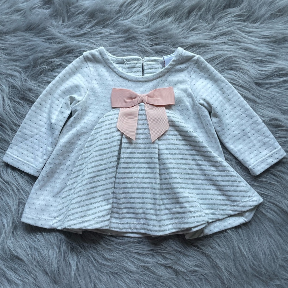 NWOT Elegant White and Pink Kids Formal Dress